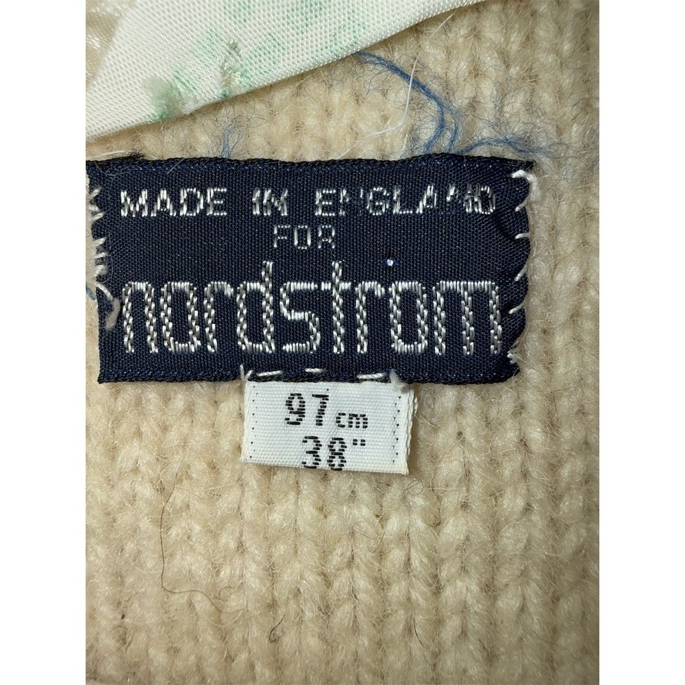 Nordstrom Vintage Sweater Womens M Ivory Bobble Knit Crewneck Pullover - Picture 3 of 10